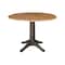 International Concepts Round Round 42 in. Dual Drop Leaf Dining Table with 4 Splatback Chairs in Hickory/Washed Coal, Wood K45-42DPT-27B-C10-4 - alternate 5